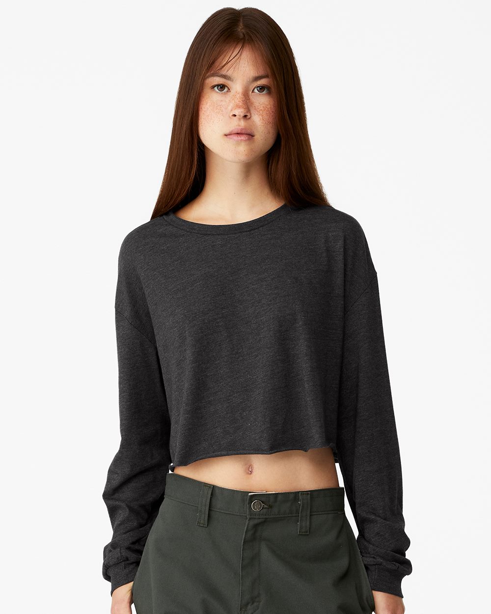 Bella + Canvas 6501 Women's FWD Fashion Crop Long Sleeve Tee