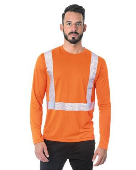 Bayside USA-Made Hi-Visibility Long Sleeve Performance T-Shirt - Segmented Tape - Bayside 3740 Bayside
