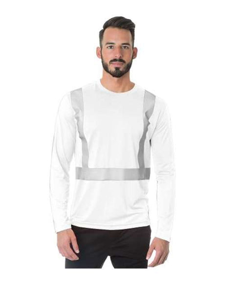 Bayside Men's USA-Made Hi-Visibility Long Sleeve Performance T-Shirt - Bayside 3742 Bayside White S