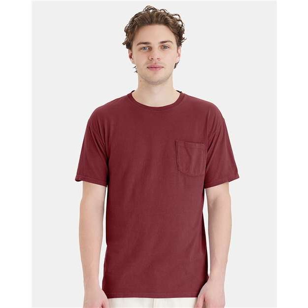 ComfortWash by Hanes Garment-Dyed Pocket T-Shirt - Cayenne - ComfortWash by Hanes GDH150 ComfortWash by Hanes