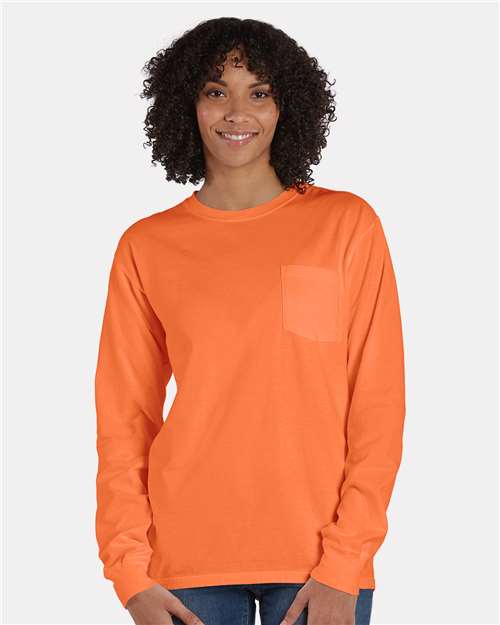 ComfortWash by Hanes Unisex Garment-Dyed Long Sleeve T-Shirt With a Pocket - ComfortWash by Hanes GDH250