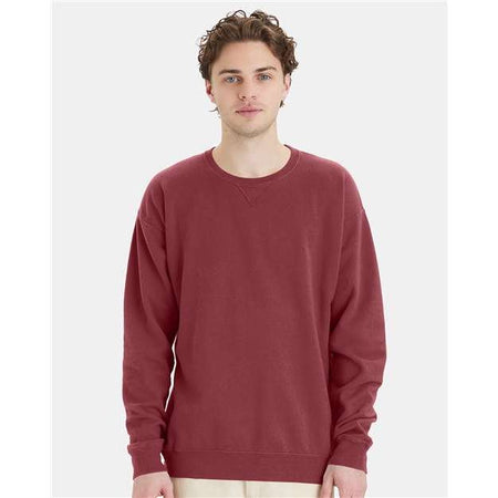 ComfortWash by Hanes Garment-Dyed Crewneck Sweatshirt - Cayenne - ComfortWash by Hanes GDH400 ComfortWash by Hanes Cayenne S