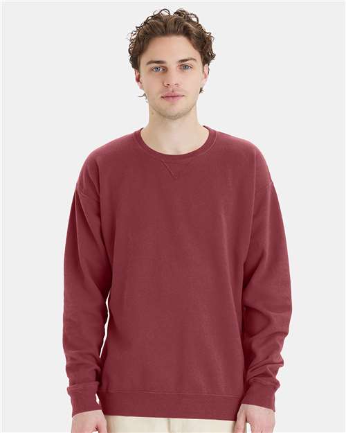 ComfortWash by Hanes Garment-Dyed Crewneck Sweatshirt - Cayenne - ComfortWash by Hanes GDH400 ComfortWash by Hanes