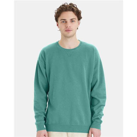 ComfortWash by Hanes Garment-Dyed Crewneck Sweatshirt - Spanish Moss - ComfortWash by Hanes GDH400 ComfortWash by Hanes Spanish Moss S