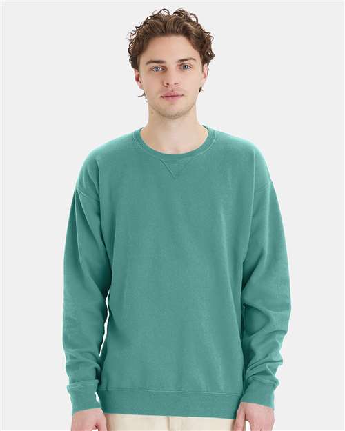 ComfortWash by Hanes Garment-Dyed Crewneck Sweatshirt - Spanish Moss - ComfortWash by Hanes GDH400 ComfortWash by Hanes