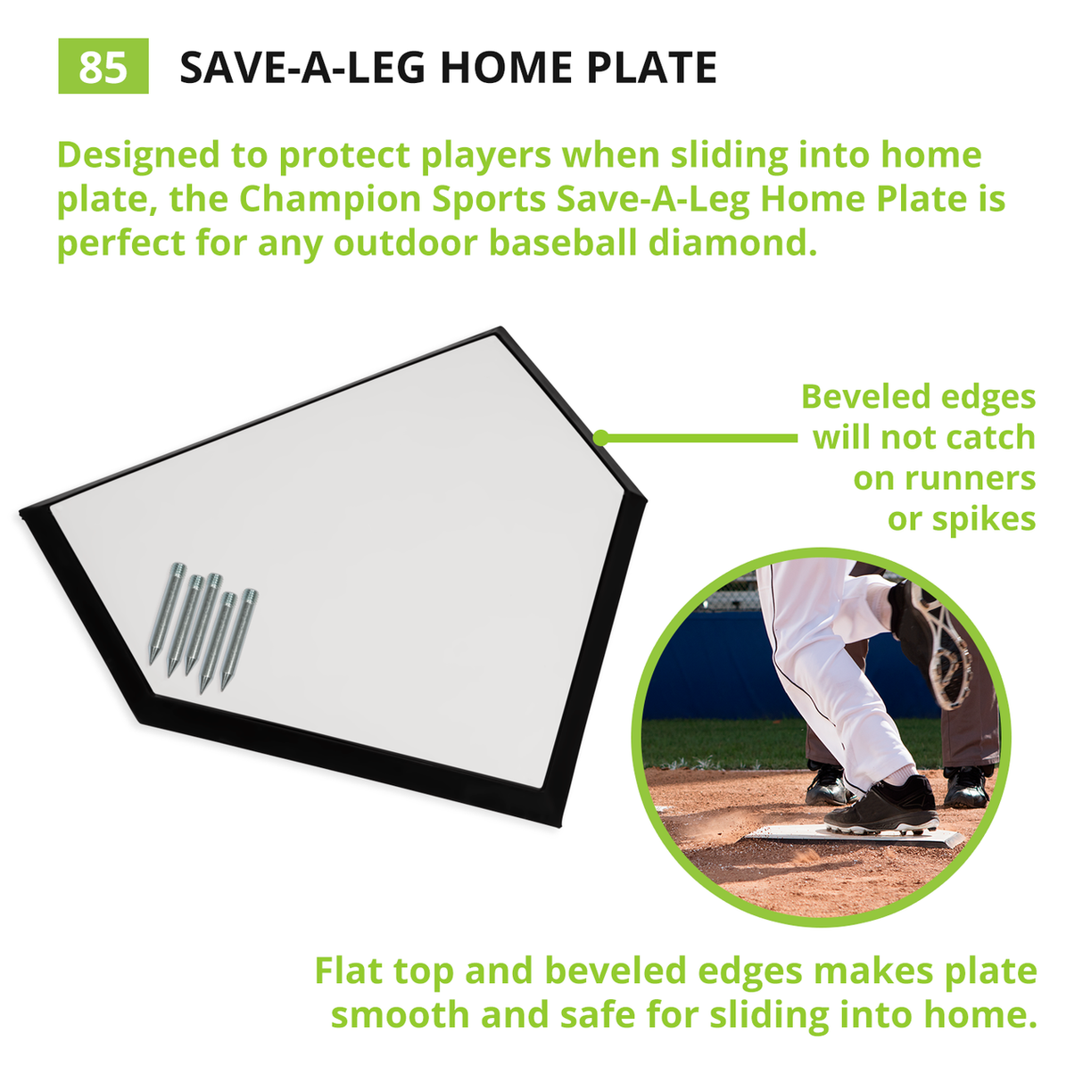 Champion Sports SAVE-A-LEG HOME PLATE