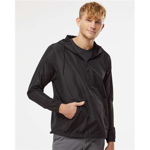 Independent Trading Co. Lightweight Quarter-Zip Windbreaker Pullover Jacket - Independent Trading Co. EXP54LWP Independent Trading Co. Black XS