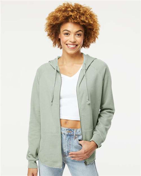 Independent Trading Co. Women's California Wave Wash Full-Zip Hooded Sweatshirt - Independent Trading Co. PRM2500Z