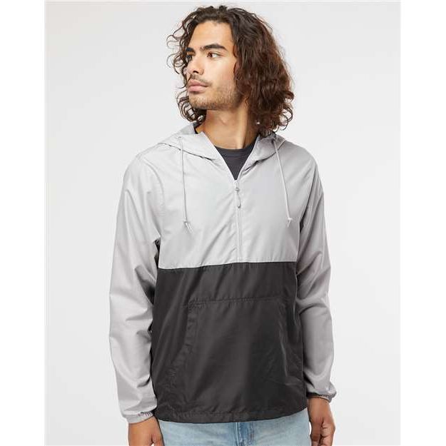 Independent Trading Co. Lightweight Quarter-Zip Windbreaker Pullover Jacket - Independent Trading Co. EXP54LWP Independent Trading Co. Smoke/ Graphite XS