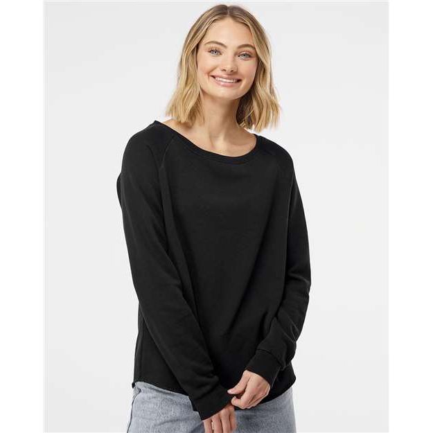 Independent Trading Co. Women's California Wave Wash Crewneck Sweatshirt - Independent Trading Co. PRM2000 Independent Trading Co. Black XS