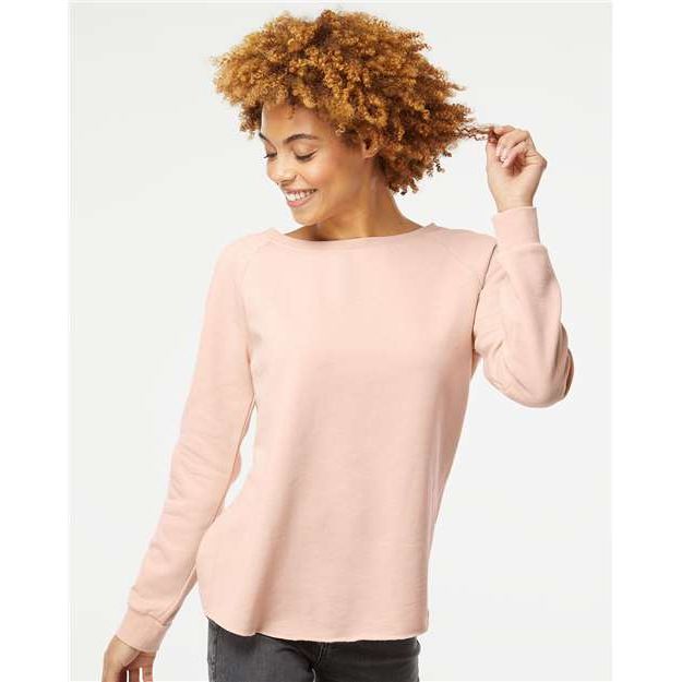 Independent Trading Co. Women's California Wave Wash Crewneck Sweatshirt - Independent Trading Co. PRM2000 Independent Trading Co. Blush XS