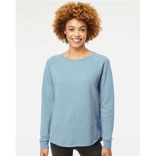 Independent Trading Co. Women's California Wave Wash Crewneck Sweatshirt - Independent Trading Co. PRM2000 Independent Trading Co. Misty Blue XS