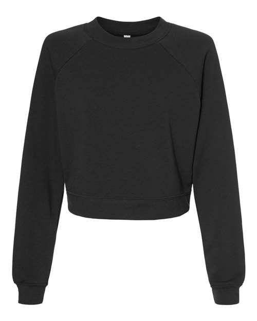 Bella + Canvas 7505 Women's Crop Raglan Fleece Crewneck Sweatshirt