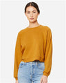 Bella + Canvas 7505 Women's Crop Raglan Fleece Crewneck Sweatshirt