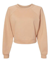 Bella + Canvas 7505 Women's Crop Raglan Fleece Crewneck Sweatshirt