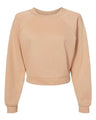 Bella + Canvas 7505 Women's Crop Raglan Fleece Crewneck Sweatshirt
