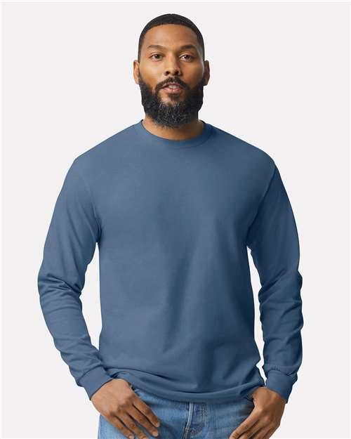 Gildan Heavy Cotton™ Long Sleeve T-Shirt - Indigo Blue - Gildan 5400 Gildan Indigo Blue S