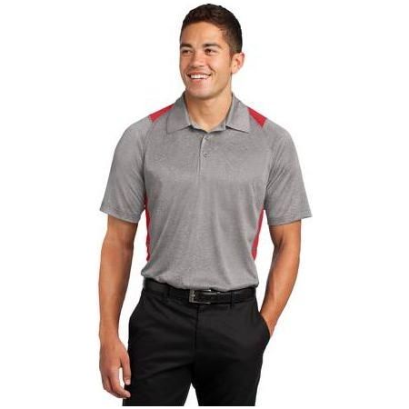 Men's Heather Colorblock Contender Polo DRI-EQUIP Vintage Heather/ True Red X-Small