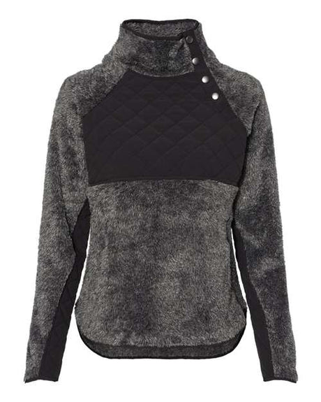 Boxercraft Women's Quilted Fuzzy Fleece Snap Placket Pullover - Boxercraft FZ06