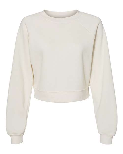 Bella + Canvas 7505 Women's Crop Raglan Fleece Crewneck Sweatshirt