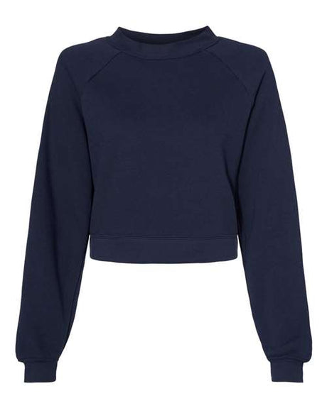 Bella + Canvas 7505 Women's Crop Raglan Fleece Crewneck Sweatshirt