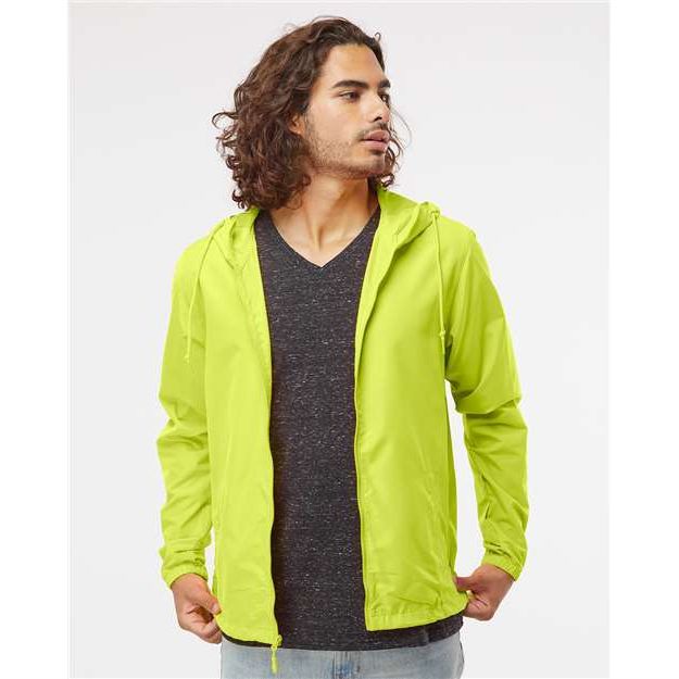 Independent Trading Co. Lightweight Windbreaker Full-Zip Jacket - Safety Yellow - Independent Trading Co. EXP54LWZ Independent Trading Co. Safety Yellow XS