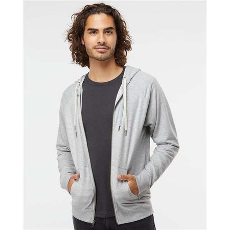 Independent Trading Co. Icon Lightweight Loopback Terry Full-Zip Hooded Sweatshirt - Independent Trading Co. SS1000Z Independent Trading Co. Athletic Heather XS