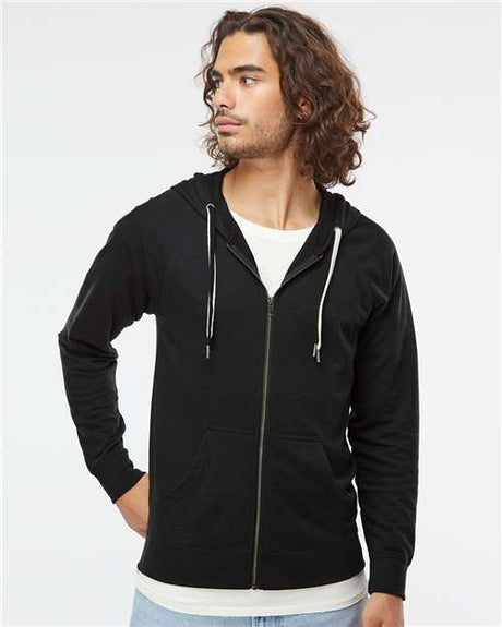 Independent Trading Co. SS1000Z Unisex Icon Lightweight Loopback Terry Full-Zip Hooded Sweatshirt | Wholesale Zip Hoodie