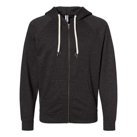 Independent Trading Co. Icon Lightweight Loopback Terry Full-Zip Hooded Sweatshirt - Independent Trading Co. SS1000Z Independent Trading Co. Charcoal Heather XS