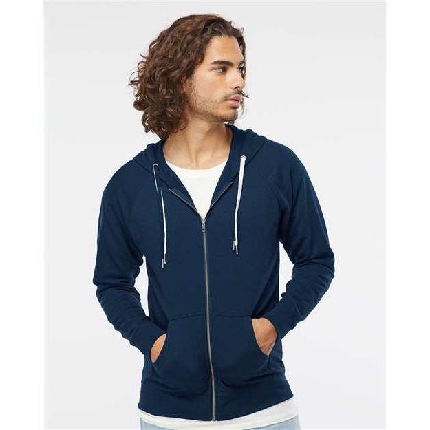 Independent Trading Co. Icon Lightweight Loopback Terry Full-Zip Hooded Sweatshirt - Independent Trading Co. SS1000Z Independent Trading Co. Indigo XS