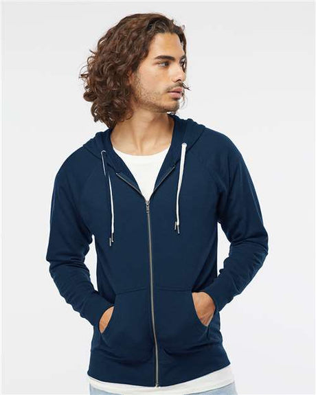 Independent Trading Co. SS1000Z Unisex Icon Lightweight Loopback Terry Full-Zip Hooded Sweatshirt | Wholesale Zip Hoodie