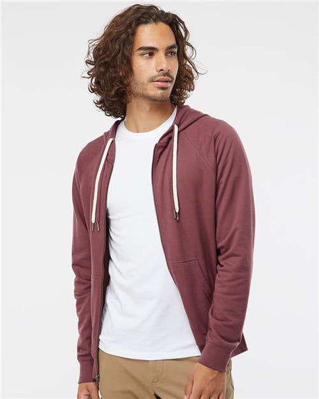 Independent Trading Co. SS1000Z Unisex Icon Lightweight Loopback Terry Full-Zip Hooded Sweatshirt | Wholesale Zip Hoodie