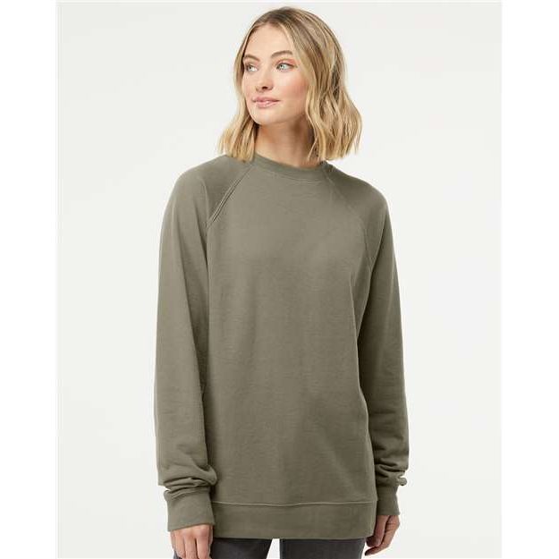 Independent Trading Co. Icon Lightweight Loopback Terry Crewneck Sweatshirt - Independent Trading Co. SS1000C Independent Trading Co. Olive XS