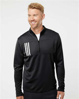 Adidas Men's 3-Stripes Double-Knit Quarter-Zip Pullover - Adidas A482