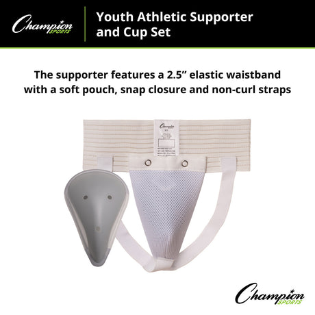 Champion Sports 8CSSM Intermediate Deluxe Cup & Supporter Set Small