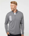 Adidas Men's 3-Stripes Double-Knit Quarter-Zip Pullover - Adidas A482