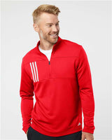 Adidas Men's 3-Stripes Double-Knit Quarter-Zip Pullover - Adidas A482