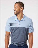 Adidas A508 Men's Heathered Colorblocked 3-Stripes Polo Classic Edition Everyday Wear