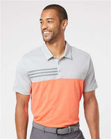 Adidas A508 Men's Heathered Colorblocked 3-Stripes Polo Classic Edition Everyday Wear