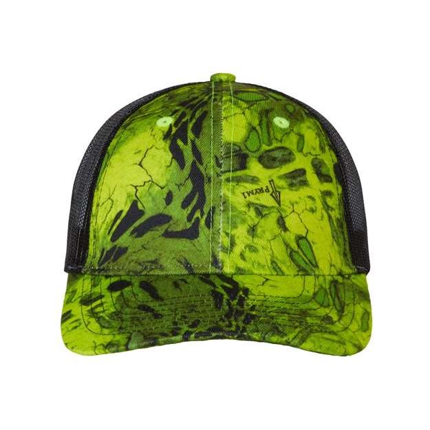 Kati Licensed Camo Mesh Back Cap - Kati LC5M Kati Prym1 Voltage Yellow/ Black Adjustable
