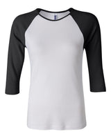 Bella + Canvas 2000 Women’s 1X1 Baby Rib Raglan Three-Quarter Sleeve Tee