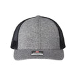 Richardson Low Pro Heather Trucker Cap - Richardson 115CH Richardson Black Heather/ Black Adjustable