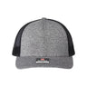 Richardson Low Pro Heather Trucker Cap - Richardson 115CH Richardson Black Heather/ Black Adjustable