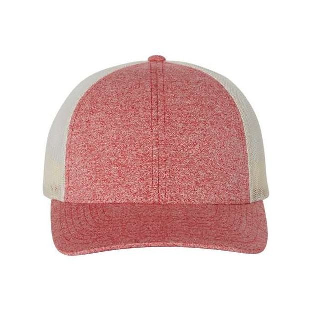 Richardson Low Pro Heather Trucker Cap - Richardson 115CH Richardson Red Heather/ Birch Adjustable