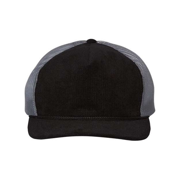 Richardson Troutdale Corduroy Trucker Cap - Richardson 930 Richardson Black/ Charcoal Adjustable