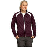 Ladies Tricot Track Jacket DRI-EQUIP Maroon/White X-Small
