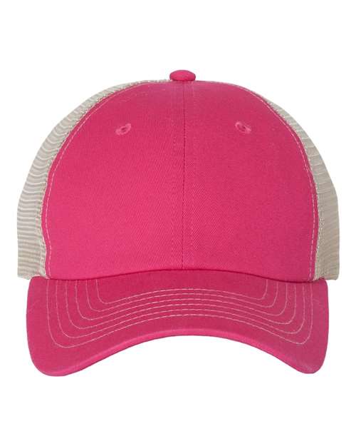 Valucap Contrast-Stitch Mesh-Back Cap - Valucap 3100 Valucap Pink/ Stone Adjustable