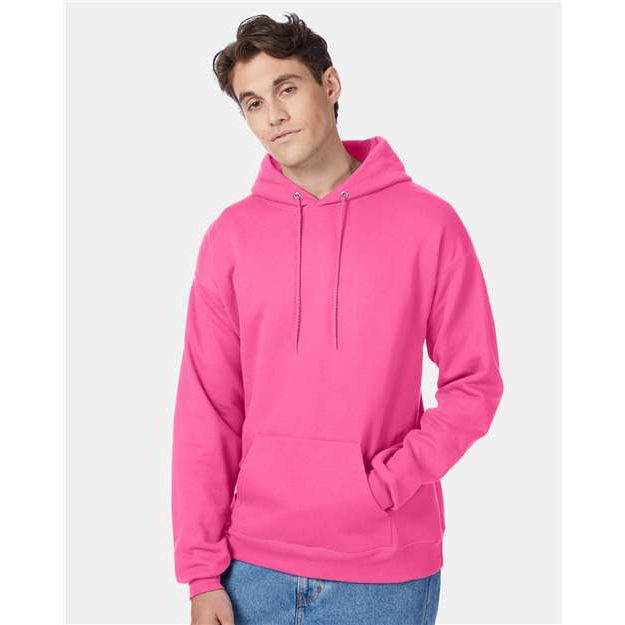 Hanes Ecosmart® Hooded Sweatshirt - Safety Pink - Hanes P170 Hanes