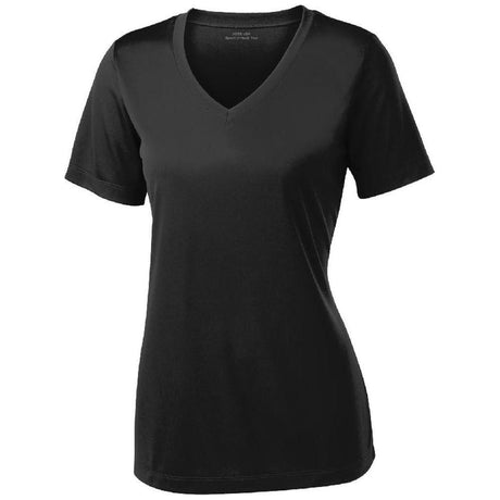 Women's Athletic All Sport V-Neck Tee Shirt in 15 Colors - Sizes XS-4XL Activewear Joe's USA Black Medium