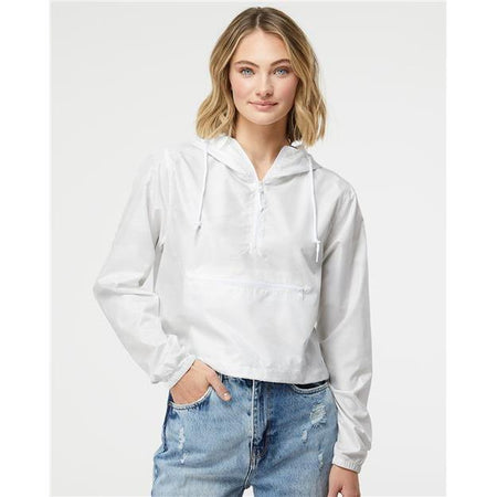 Independent Trading Co. Women's Lightweight Quarter-Zip Pullover Crop Windbreaker - Independent Trading Co. EXP64CRP Independent Trading Co.